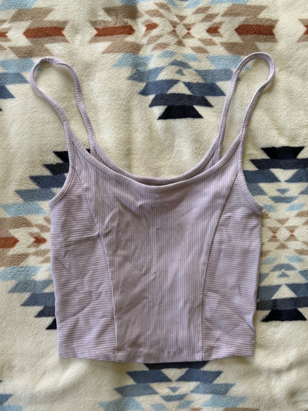 BDG Lilac Ribbed Cropped Tank Top